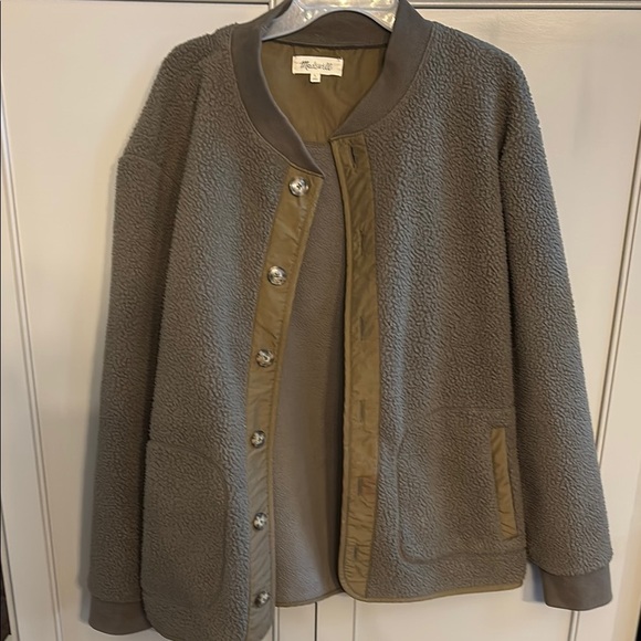 Madewell Olive Green Sherpa Jacket large - Picture 1 of 4